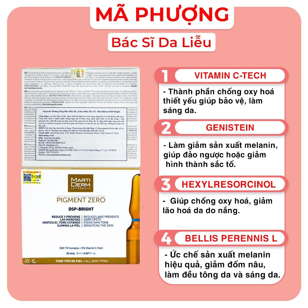 (ỐNG LẺ) MARTIDERM PIGZERO DSP BRIGHT Ampoule dưỡng sáng đều màu da ( LẺ 1 ỐNG )