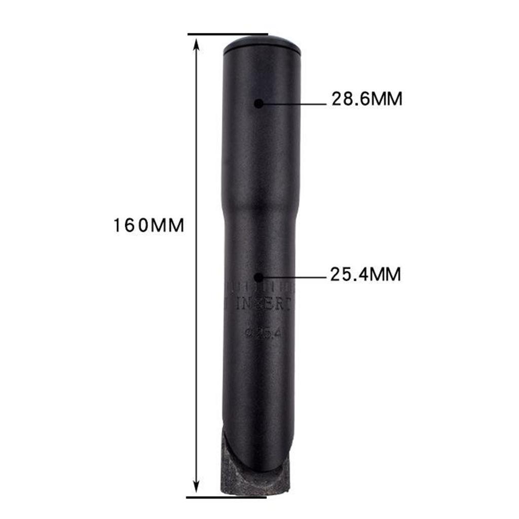 2x Road Bike Quill Handlebar Stem Adapter 22.2 Mm 25.4 Mm Stem Riser Extender - Black 25.4 Mm