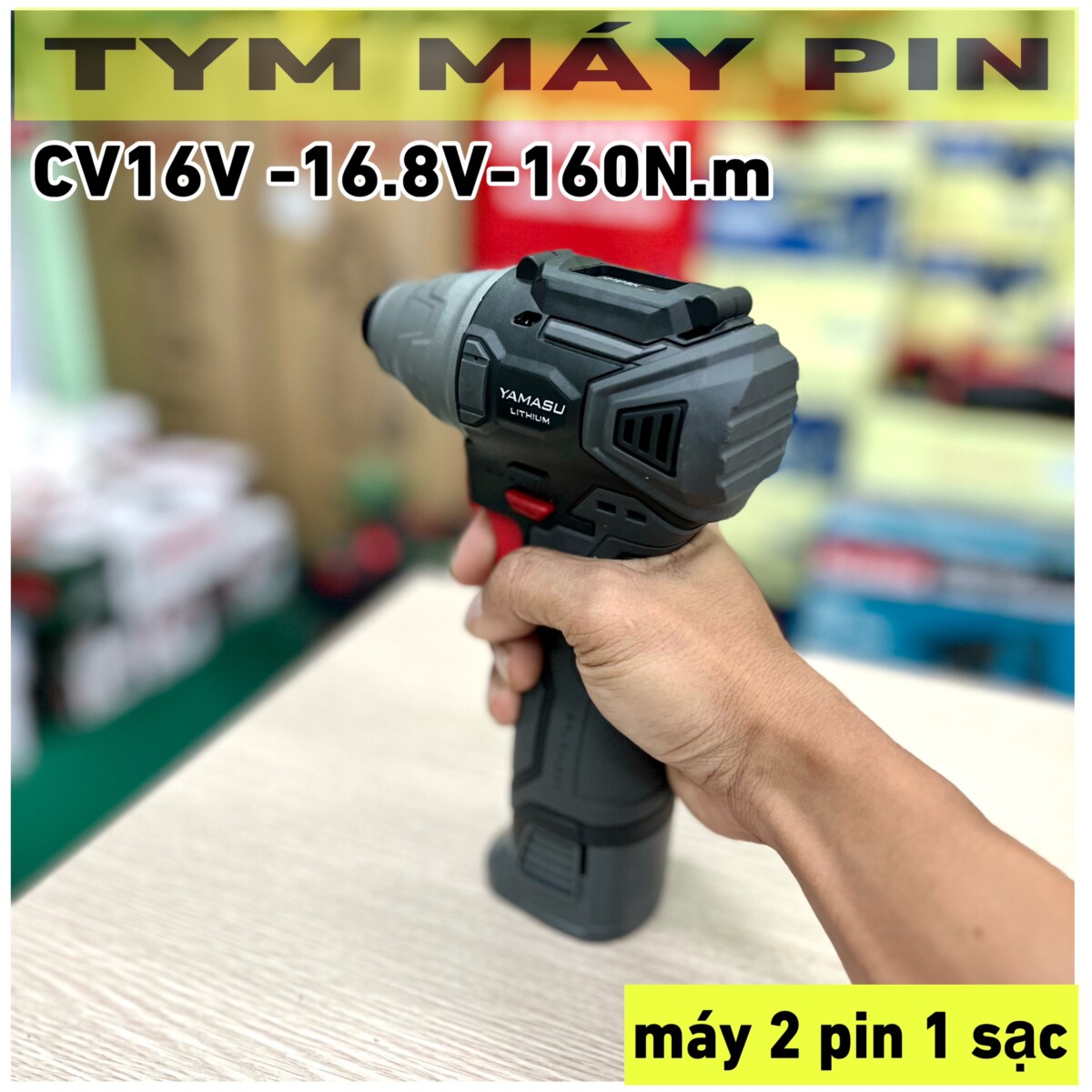 Bộ máy bắn vít búa pin 16.8V Yamasu CV16V 160N.m