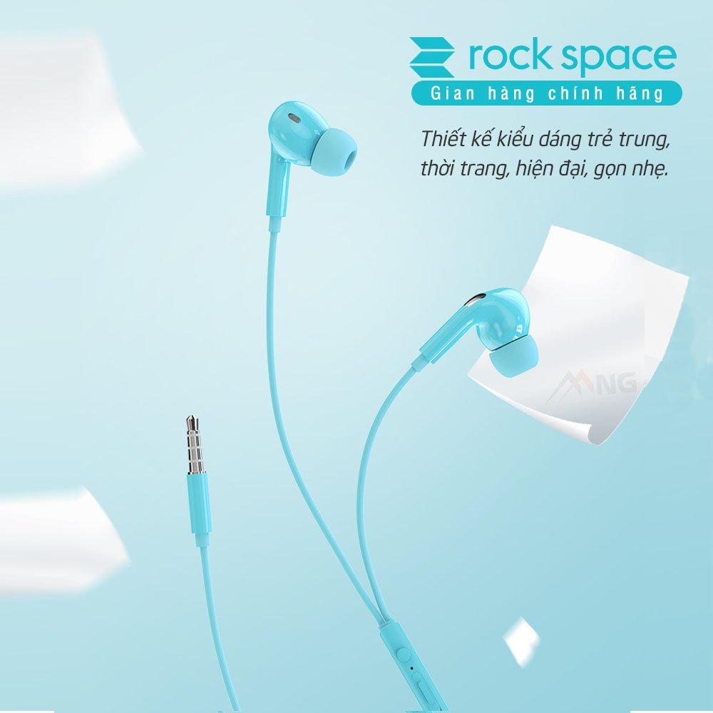 Tai nghe có dây Rockspace ES07 dành cho samsung có mic chuẩn 3,5 nhét tai - Hàng chính hãng 