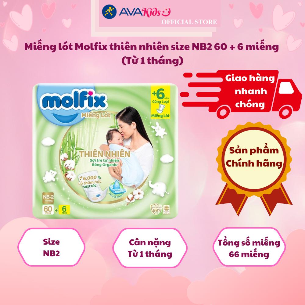 Miếng lót Molfix thiên nhiên size NB2 60 + 6 miếng (Từ 1 tháng)