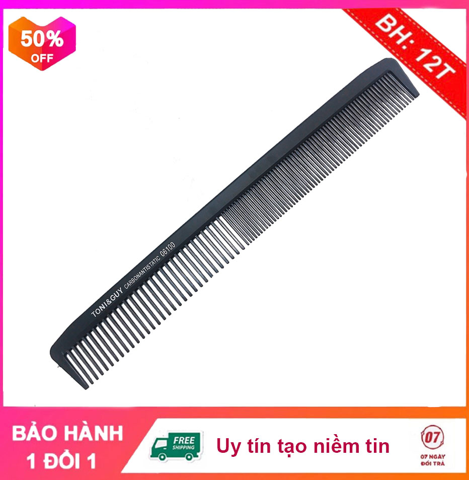 Lược Cắt Tóc Toni&amp;Guy CarBon 06100 Dài (21,5cm) Cực Bám Tóc