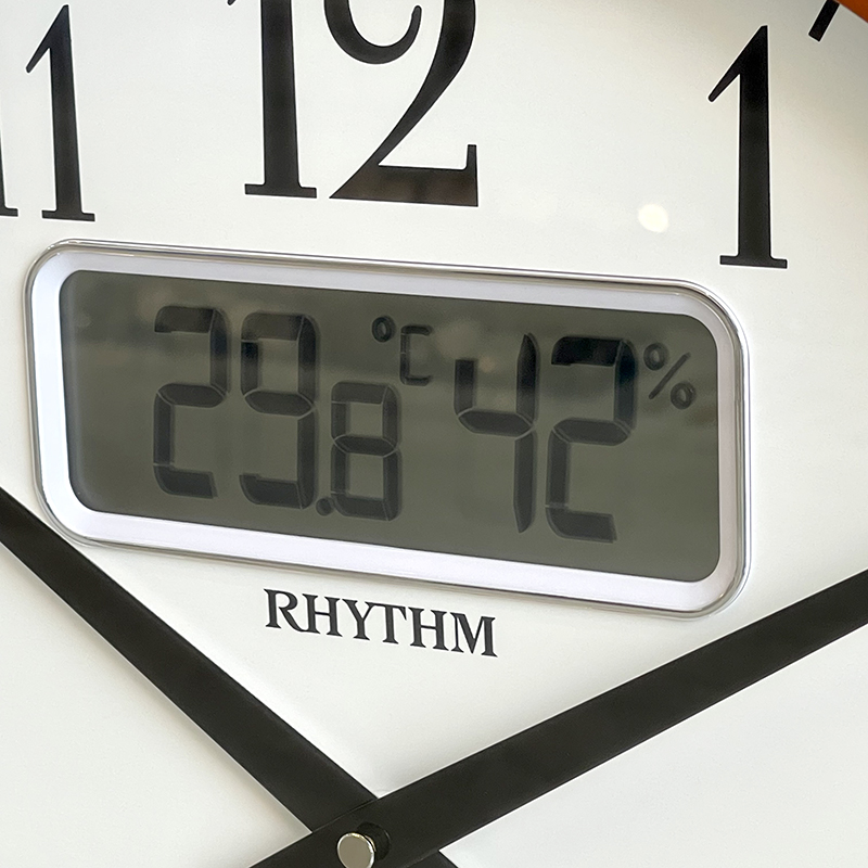 Đồng hồ treo tường Nhật bản Rhythm CFG901NR06 - Kt 41.0 x 5.5cm, 1.46kg Vỏ gỗ, dùng PIN.