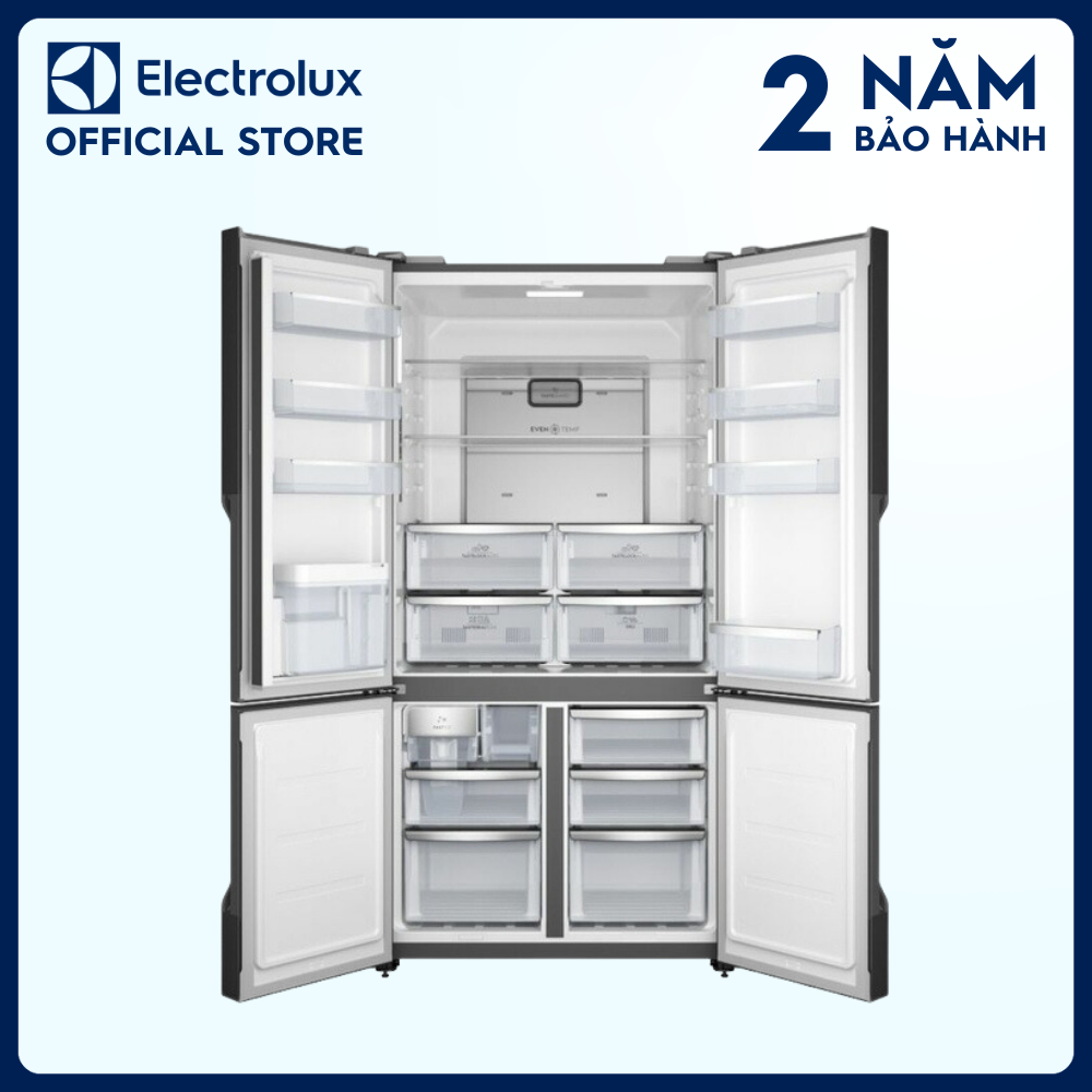 Tủ lạnh 4 cánh Electrolux 562L UltimateTaste 700 - Đen nhám, Ngăn đông mềm cao cấp, Lấy nước ngoài tiện lợi [Hàng chính hãng]