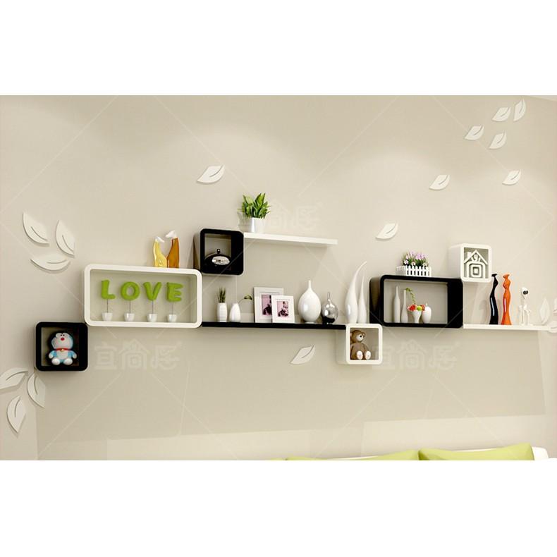 Bộ 6 lá đơn gỗ trang trí dán tường 3D