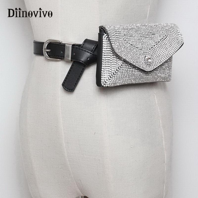 Diinovivo Sang Trọng Thiết Kế Hông Nữ Tua Rua Đá Nữ Eo Túi Đựng Tiền Điện Thoại Túi Thời Trang Đầm Nữ Túi Ví WHDV0698
