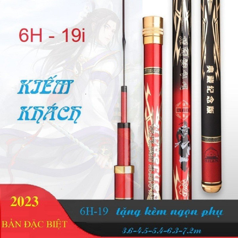 Cần Câu Tay 6H Kiếm Khách Phôi Dày Bền Đẹp Tặng Kèm Ngọn Phụ Chính Hãng