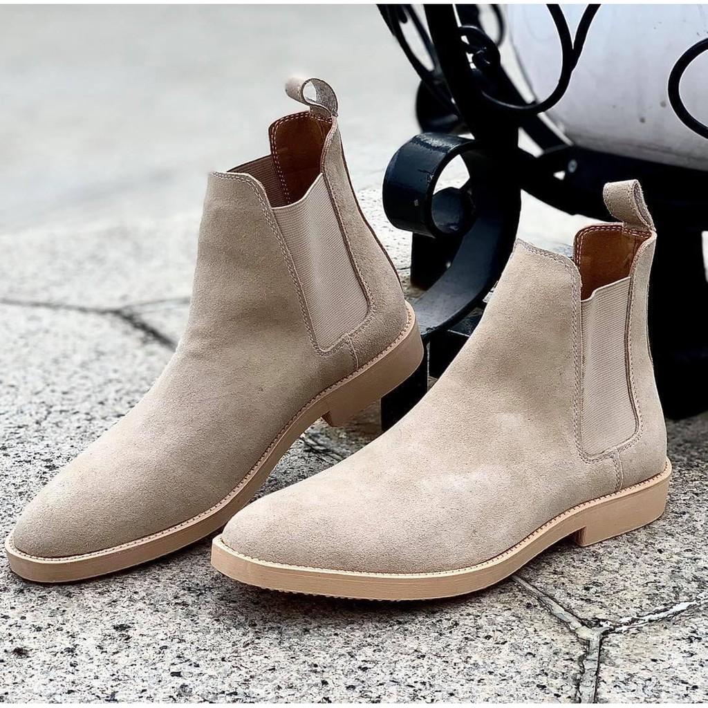 Chelsea Boots Da Lộn Tan