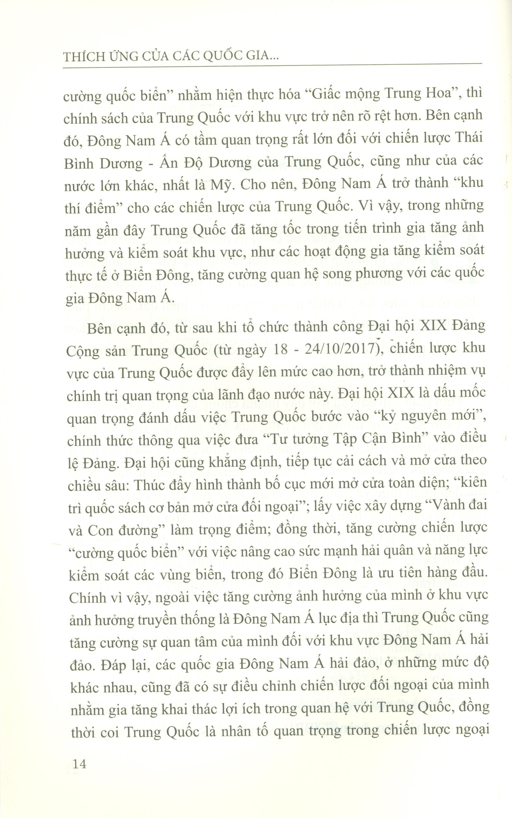 Thích Ứng Của Các Quốc Gia Đông Nam Á Hải Đảo Trước Sự Gia Tăng Ảnh Hưởng Của Trung Quốc Từ Sau Đại Hội XIX Đảng Cộng Sản Trung Quốc (Sách Chuyên Khảo)