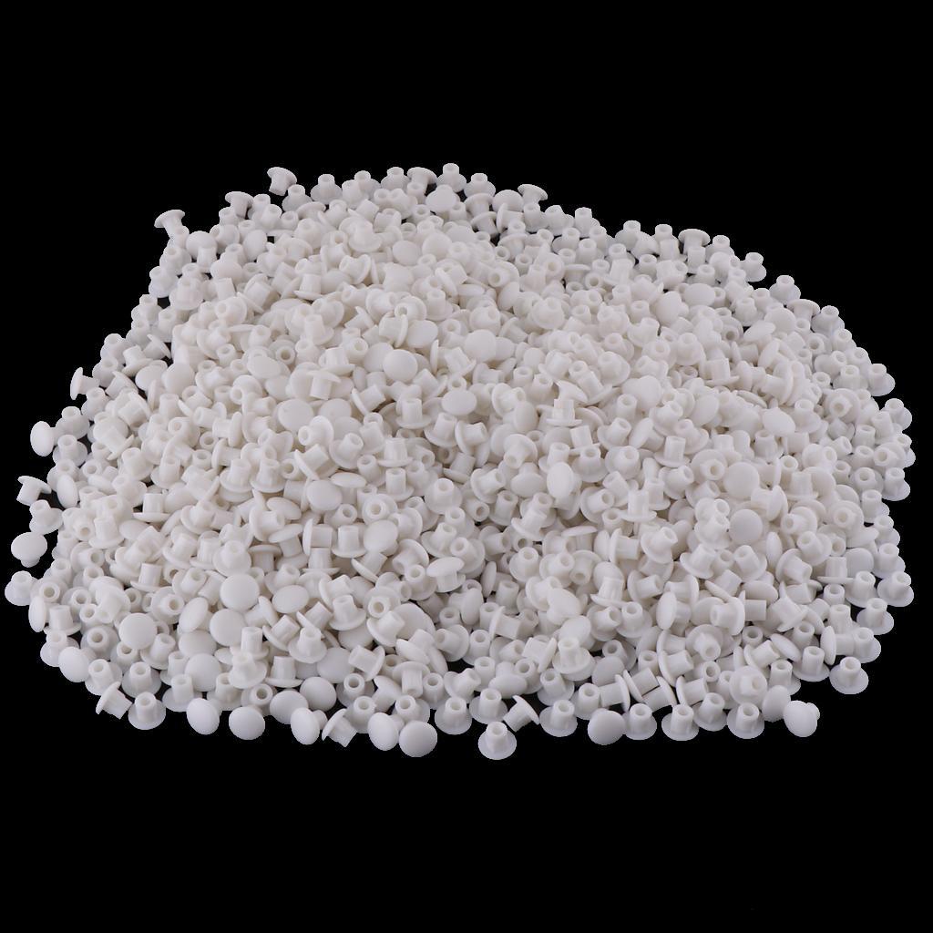 2X Set of 1000 Door Hinge Hole Cover Cabinet Plastic Screw Hole Blanking White