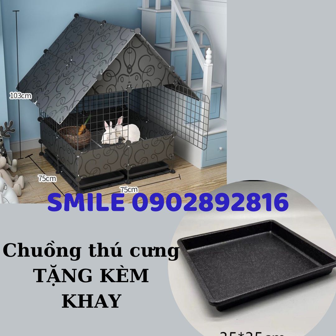 [ TPHCM  ] COMBO CHUỒNG, LỒNG LẮP GHÉP LƯỚI THÉP DÀNH CHO THÚ CƯNG CHÓ MÈO (TẶNG KÈM KHAY ĐEN)