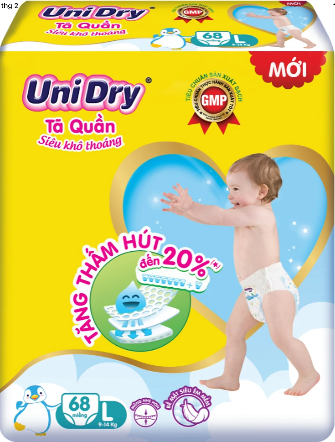 Tã Quần UniDry L68 Siêu Khô Thoáng - Date luôn mới