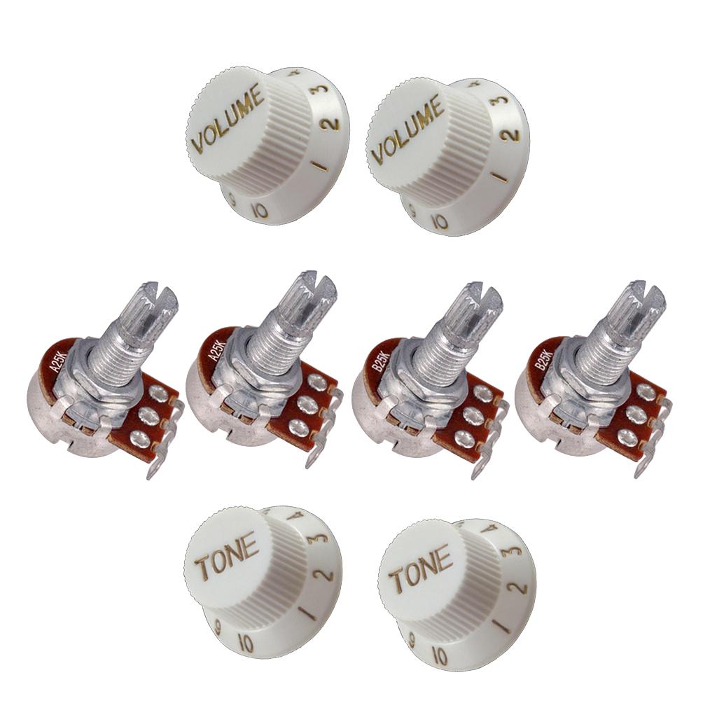 18mm White Guitar Volume Tone Control KnobGuitar Small Pots Potentiometers