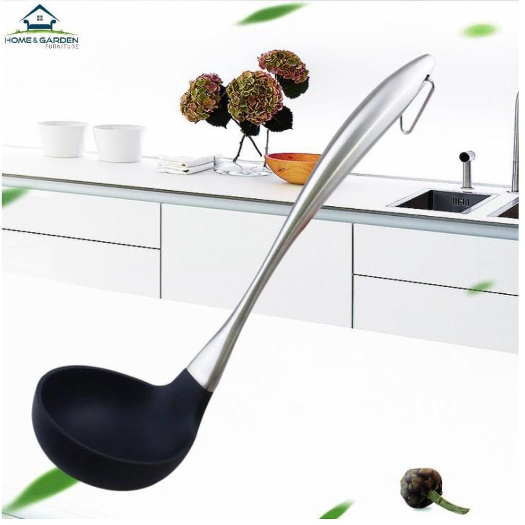 Bộ 3 dụng cụ nấu ăn silicone chịu nhiệt, cán inox 304 cao cấp Home & Garden... Mới !!!