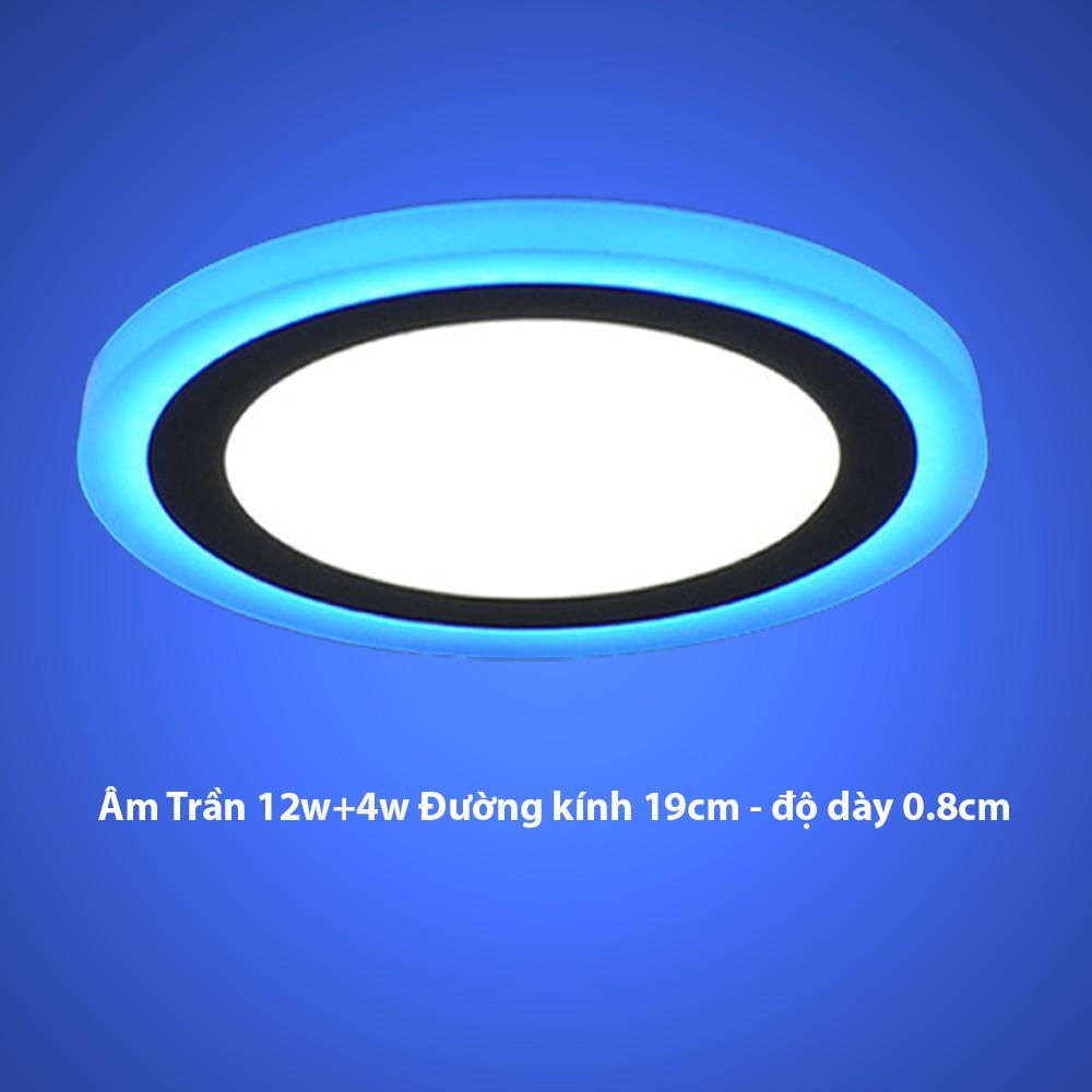 Đèn Led Âm trần tròn16w  2 màu 3 chế độ ánh sáng  trắng xanh dương