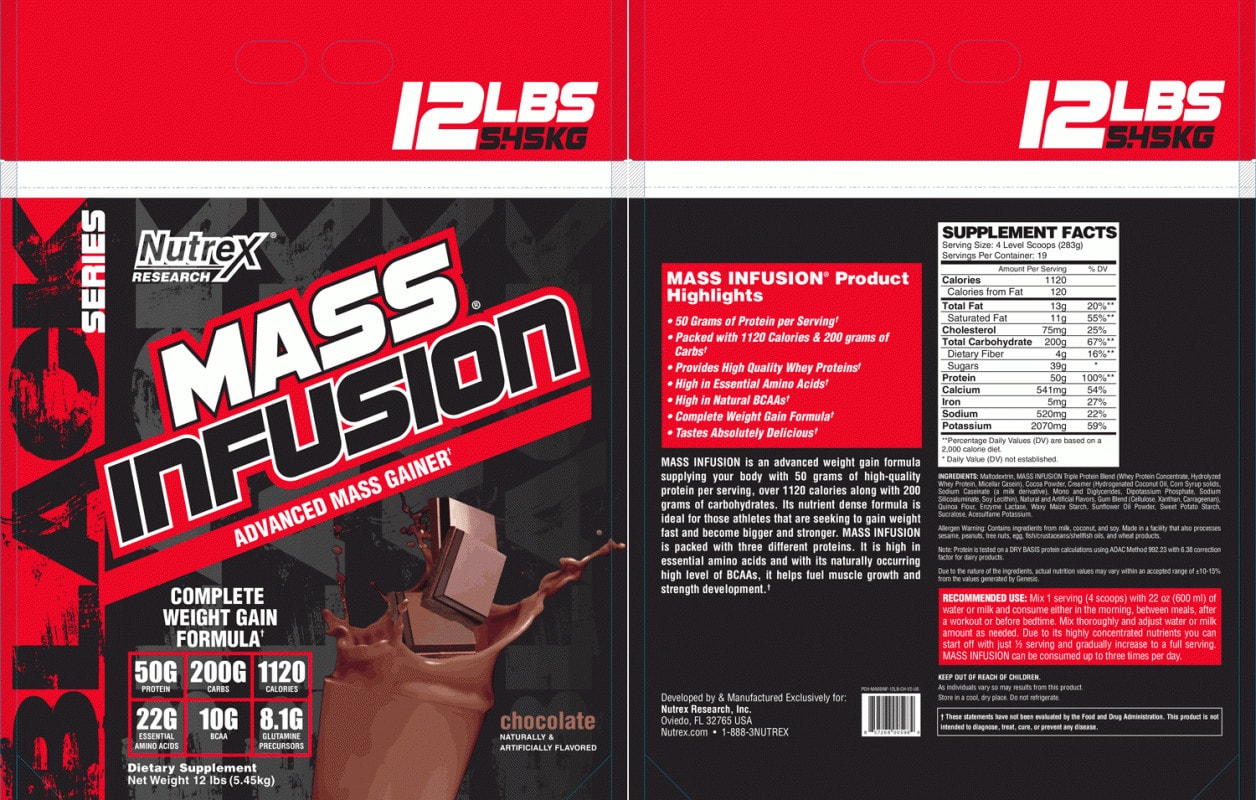 Mass Infusion Nutrex 12lbs - Sữa tăng cân hấp thu tốt cho người gầy kén ăn