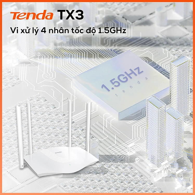 Hình ảnh Thiết bị phát Wifi Tenda TX3 Chuẩn Wifi 6 AX1800Mbps - Hàng Chính Hãng