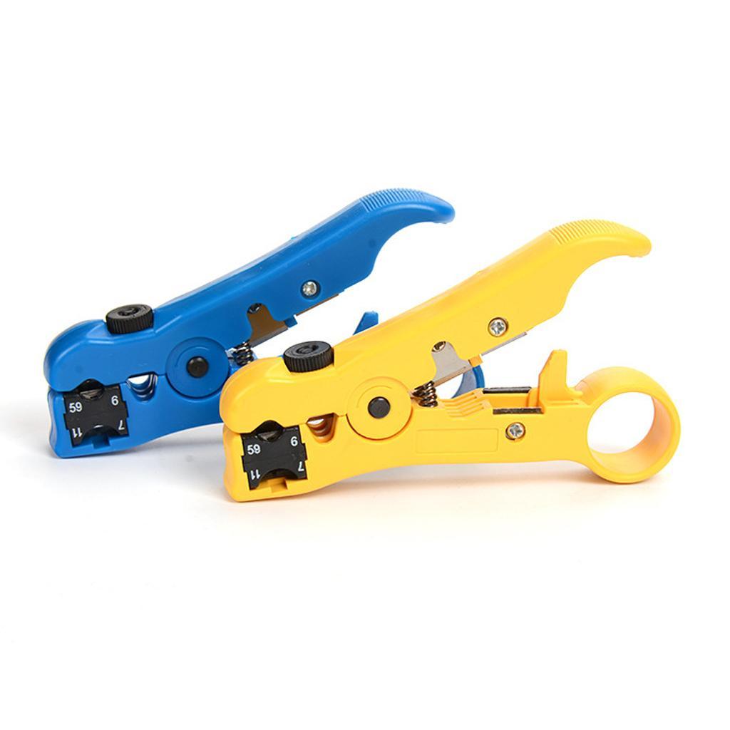 Rotary Coaxial Cable Wire Cutter Stripping Tool RG69/6/11/7 Stripper Yellow