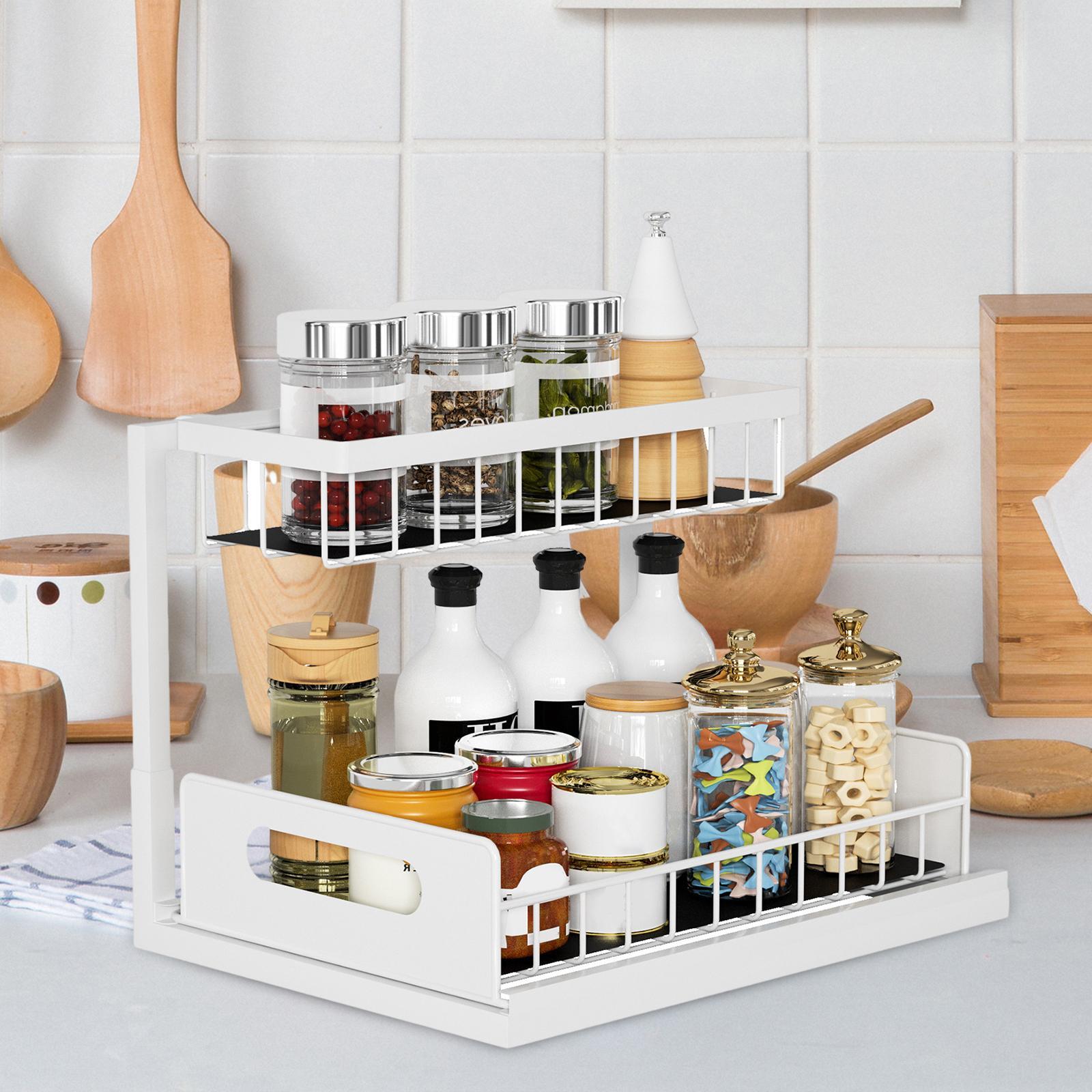 Spice Jars Rack Organizer Seasoning Bottle Storage Holder Under Sink