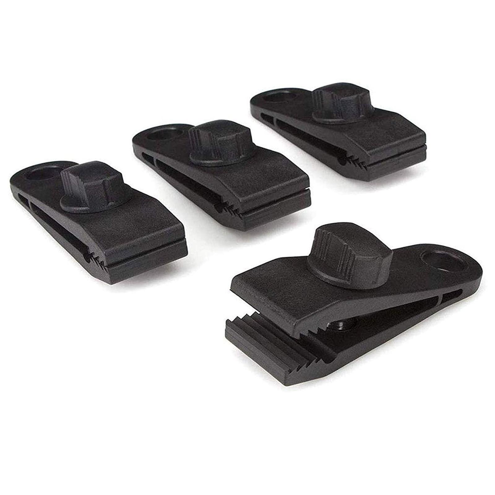 10/12Pcs Awning Tarp Clamp Set Tent Clips 10 Clip+Black Bungee