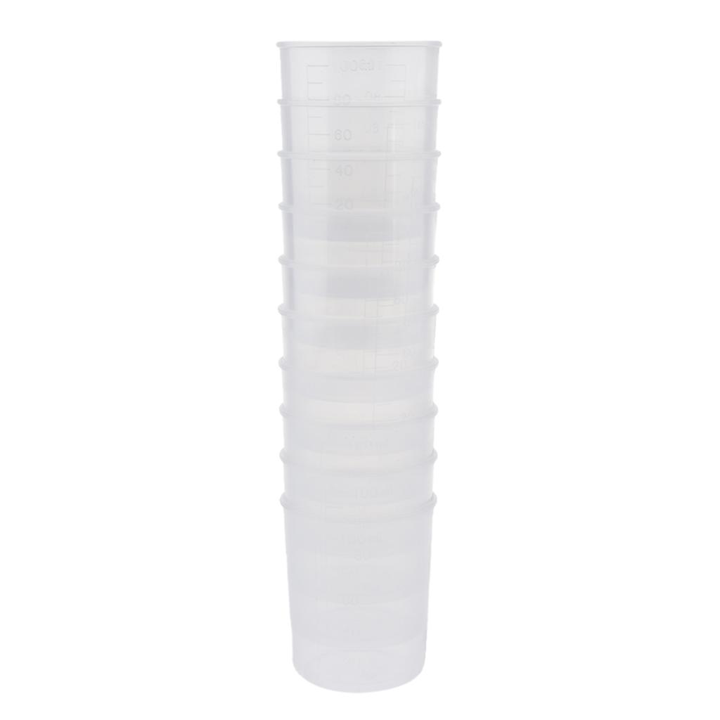 20x Clear Plastic Graduated Cups Beaker for Silicone Liquid Resin Jewelry Glue