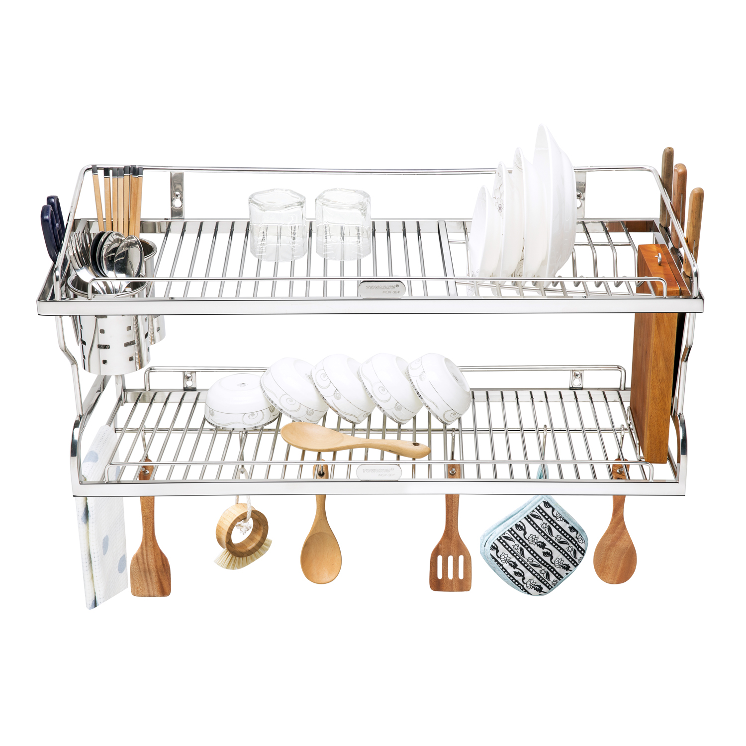 Kệ sóng chén 8 tấc bắt vít inox 304 TOVASHU 304-8XC2