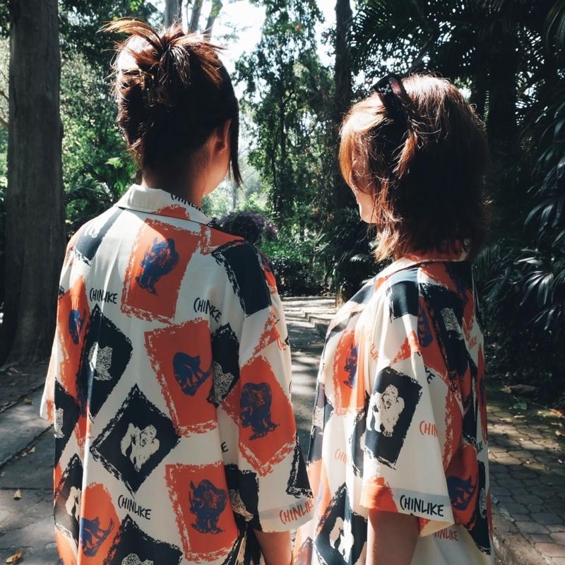 Wild Animals Shirt-Áo sơmi Hè tay lỡ