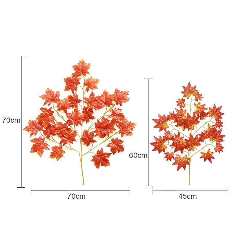 Combo 10 Cành lá phong đỏ, phong xanh - Cành lá giả làm cây phong