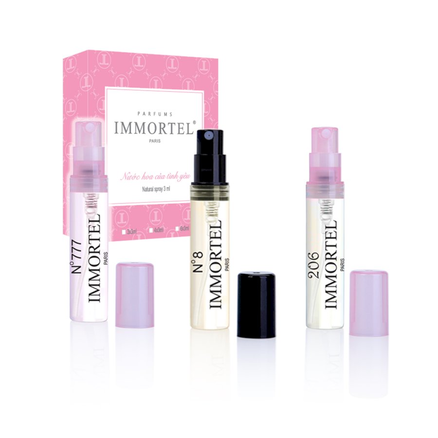 Nước Hoa IMMORTEL PARIS - Hộp Set5 _ 3 chai xịt 3ml : Eau De Parfum