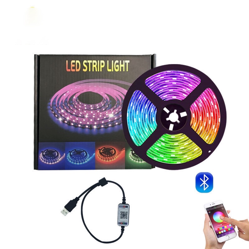 Đèn led 16 triệu màu 5m/10m nháy theo nhạc TẶNG NGUỒN 12V led  5050 RGB bọc silicon chống nước