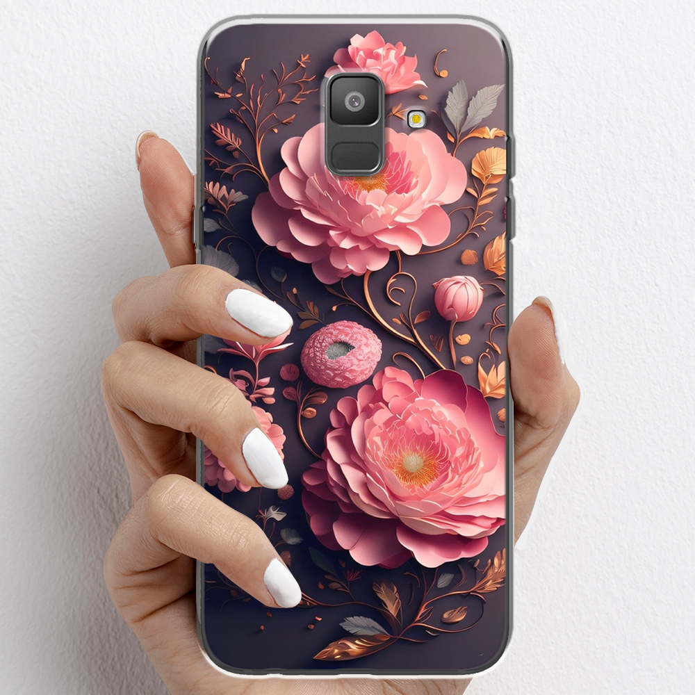 Ốp lưng cho Samsung A6 2018, Samsung A6 Plus nhựa TPU mẫu Hoa hồng