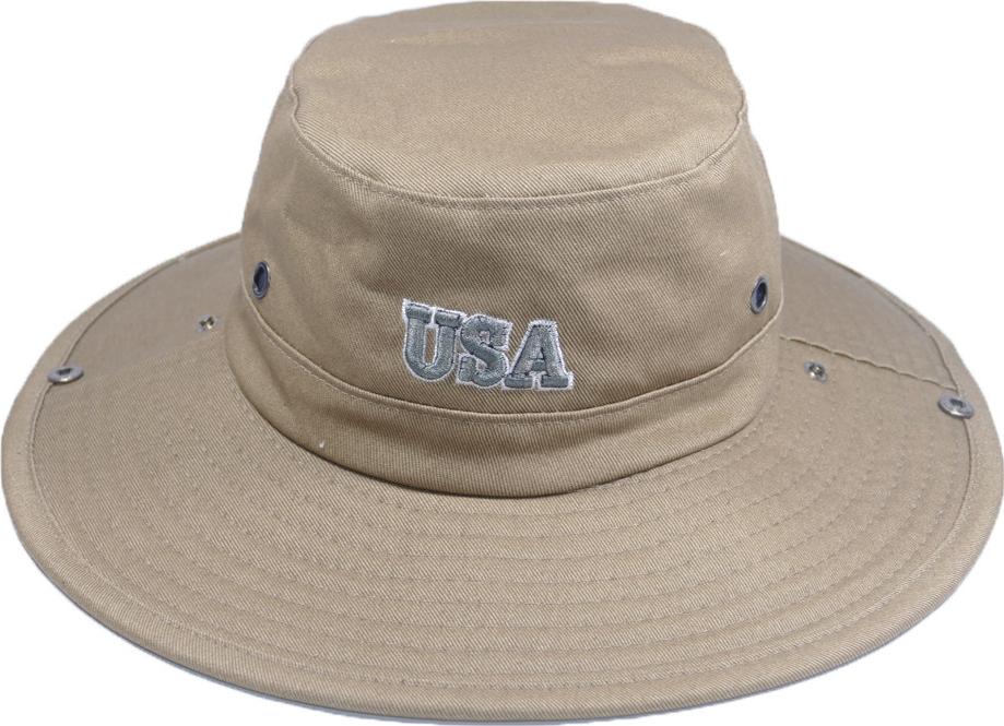 Nón tai bèo nam thêu chữ USA phong cách bộ đội, thiết kế vành to chống nắng tốt, chất liệu vải cotton tốt oát mềm mại, dễ thấm hút mồ hôi