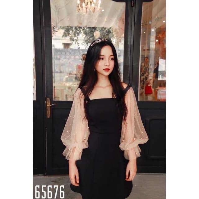 Váy Nữ Đẹp Đầm dự tiệc tay phồng đính ngọc GXin Dress.Đầm dáng xòe co giãn thời trang