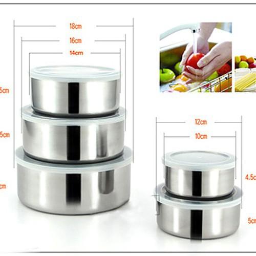 Bộ 5 hộp đựng thực phẩm inox BY9040