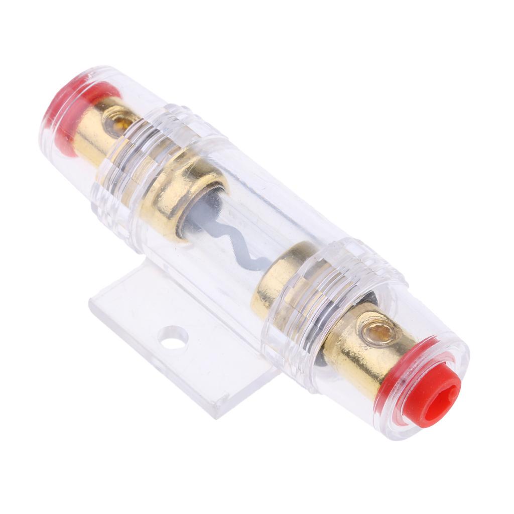 Professional 60A Car Audio Fuse Speaker Cable Blocks Distribution Holder Gold Plate FH-001