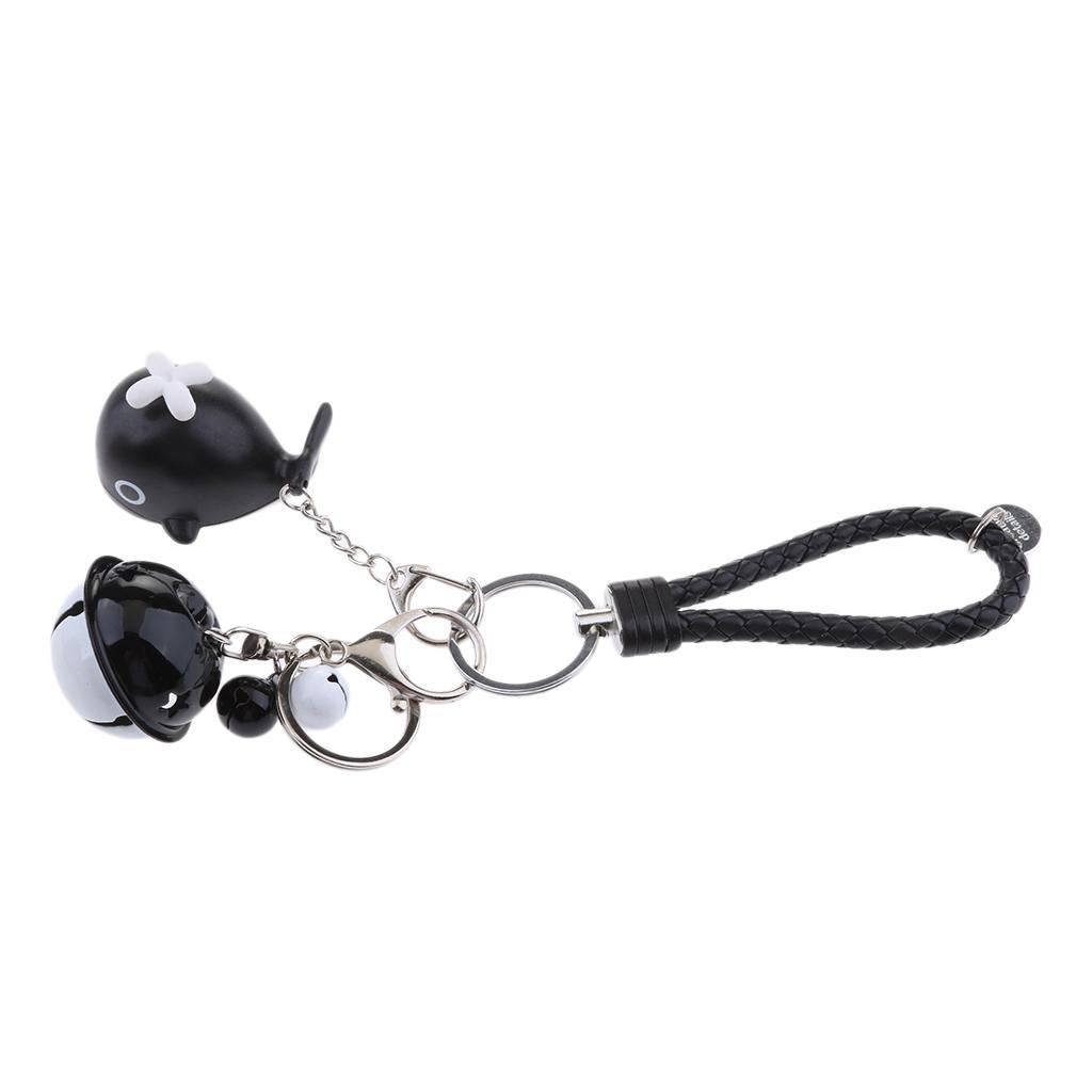 Creative Key Chain  Shape Keyring LED  Holder Hanging Type Black