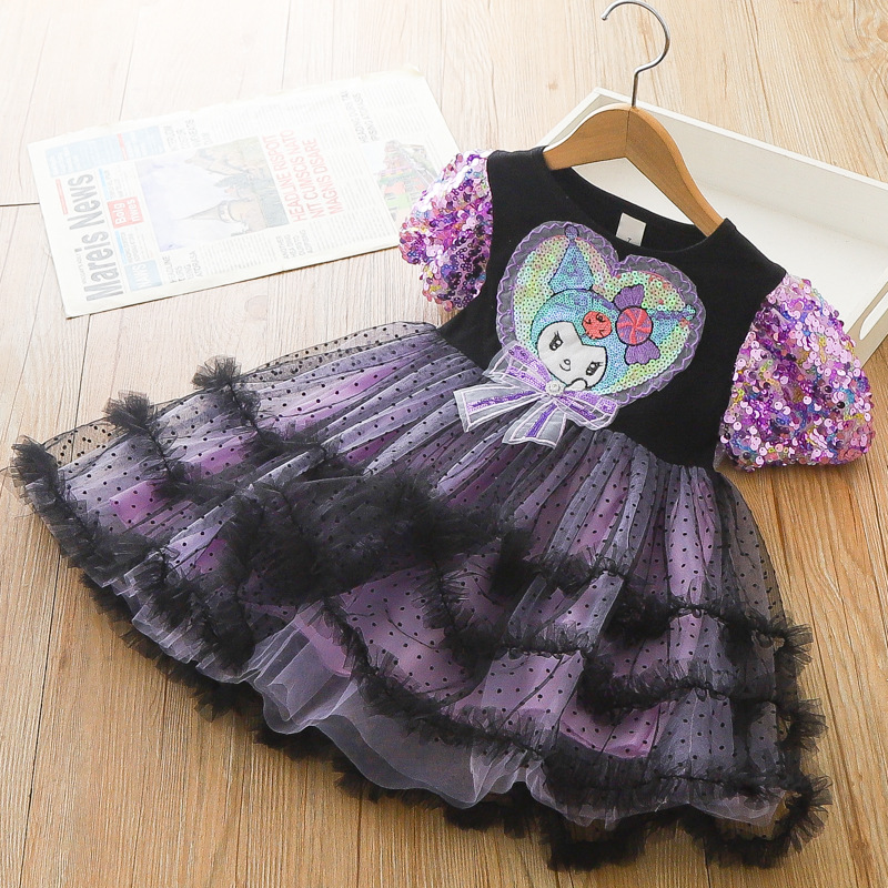Kuromi phong cách mới đầm váy công chúa bé gái lolita 12-26kg hàng Quảng Châu cao cấp