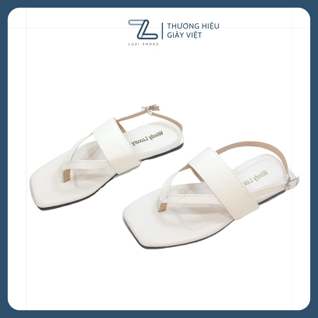 Sandal kẹp xỏ ngón nữ đế bệt quai chéo phong cách thời trang đủ màu sắc