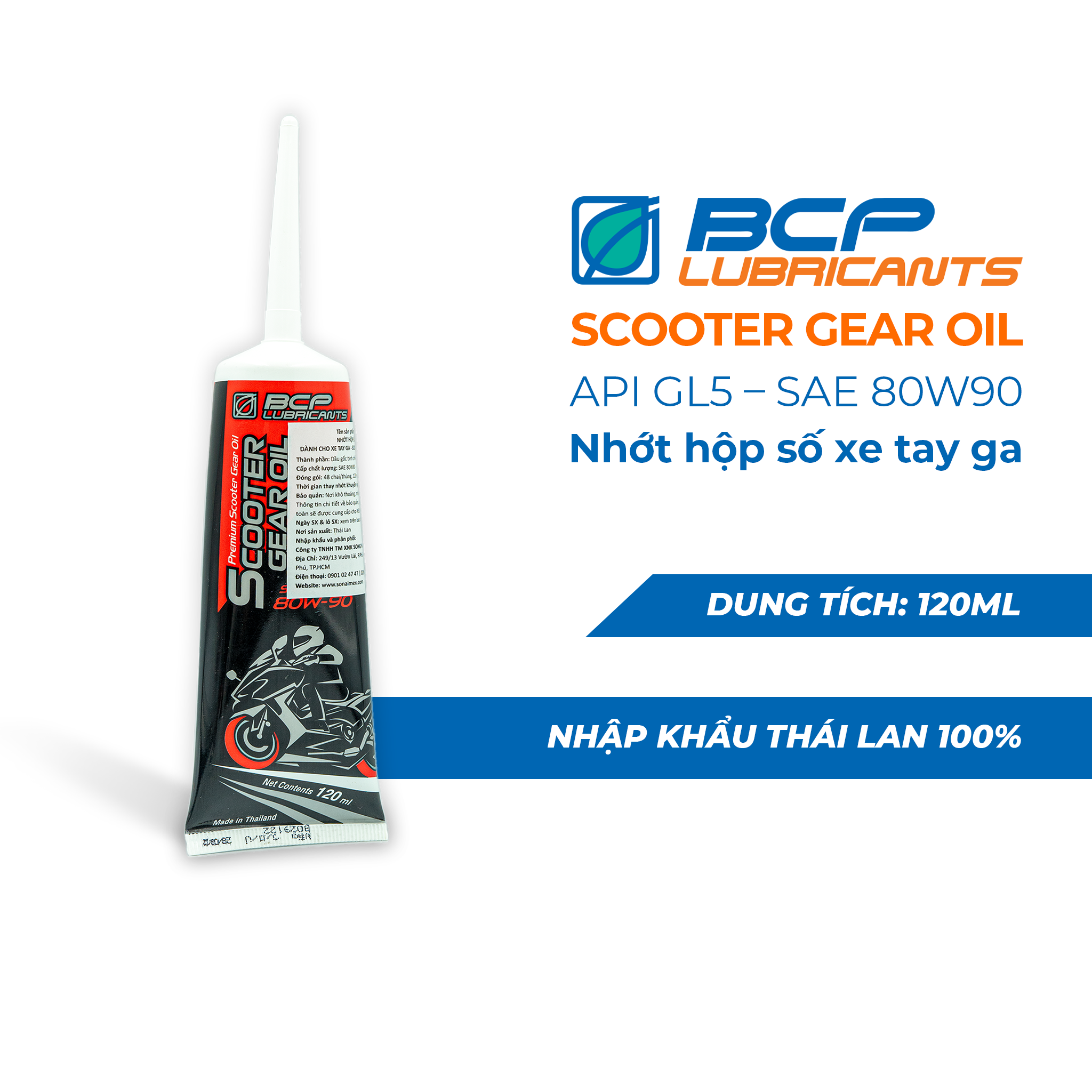 Combo 2 chai nhớt giành cho hộp số xe tay ga Scooter Super Gear Oil BCP 120ml