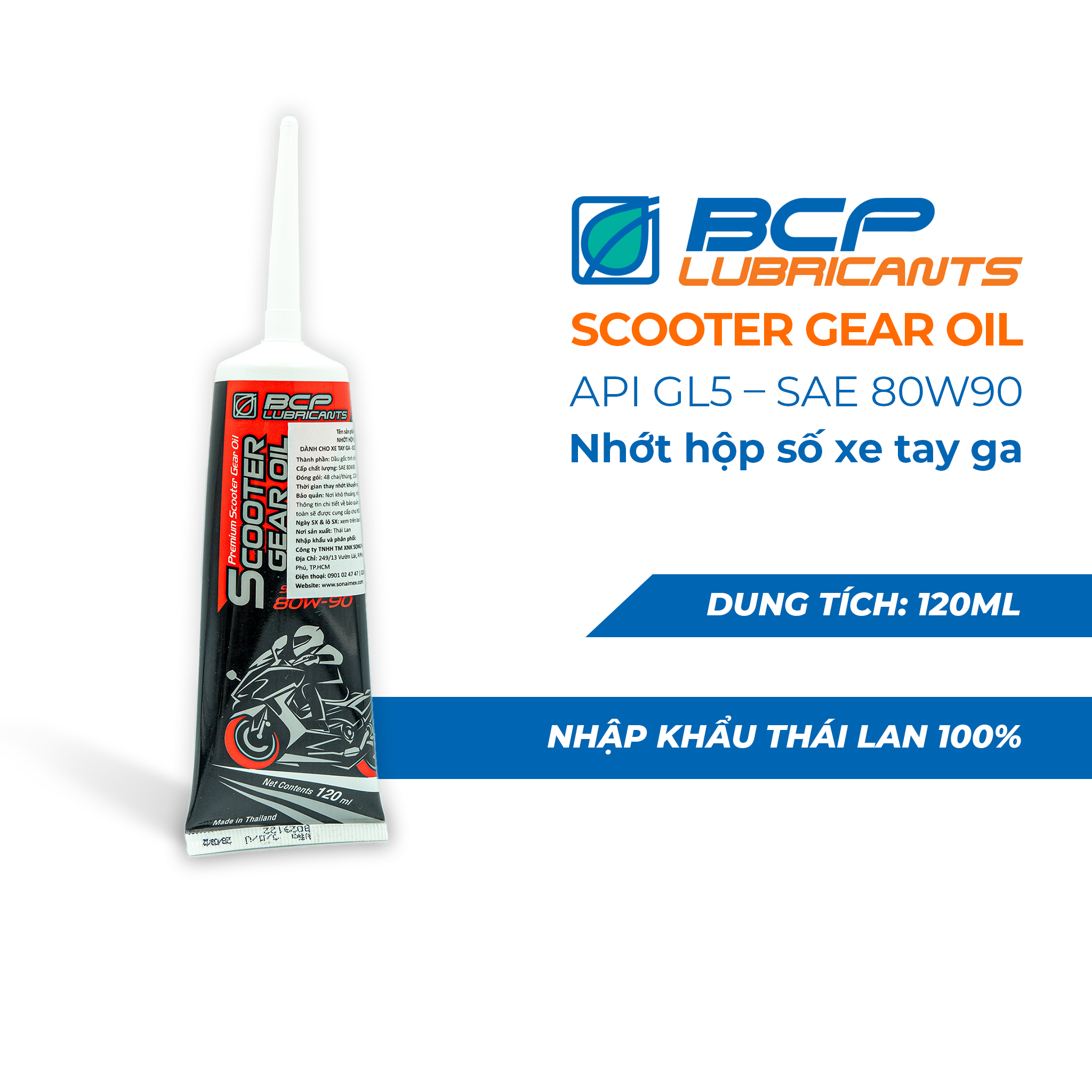 Combo Chai Nhớt Xe Ga BCP 10W40, API SL + Nhớt Hộp Số Xe Ga BCP
