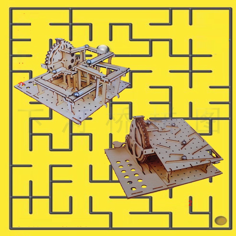 Đồ chơi Lắp ráp gỗ 3D Mô hình Cơ động học Mê Cung The Maze 2 trong 1