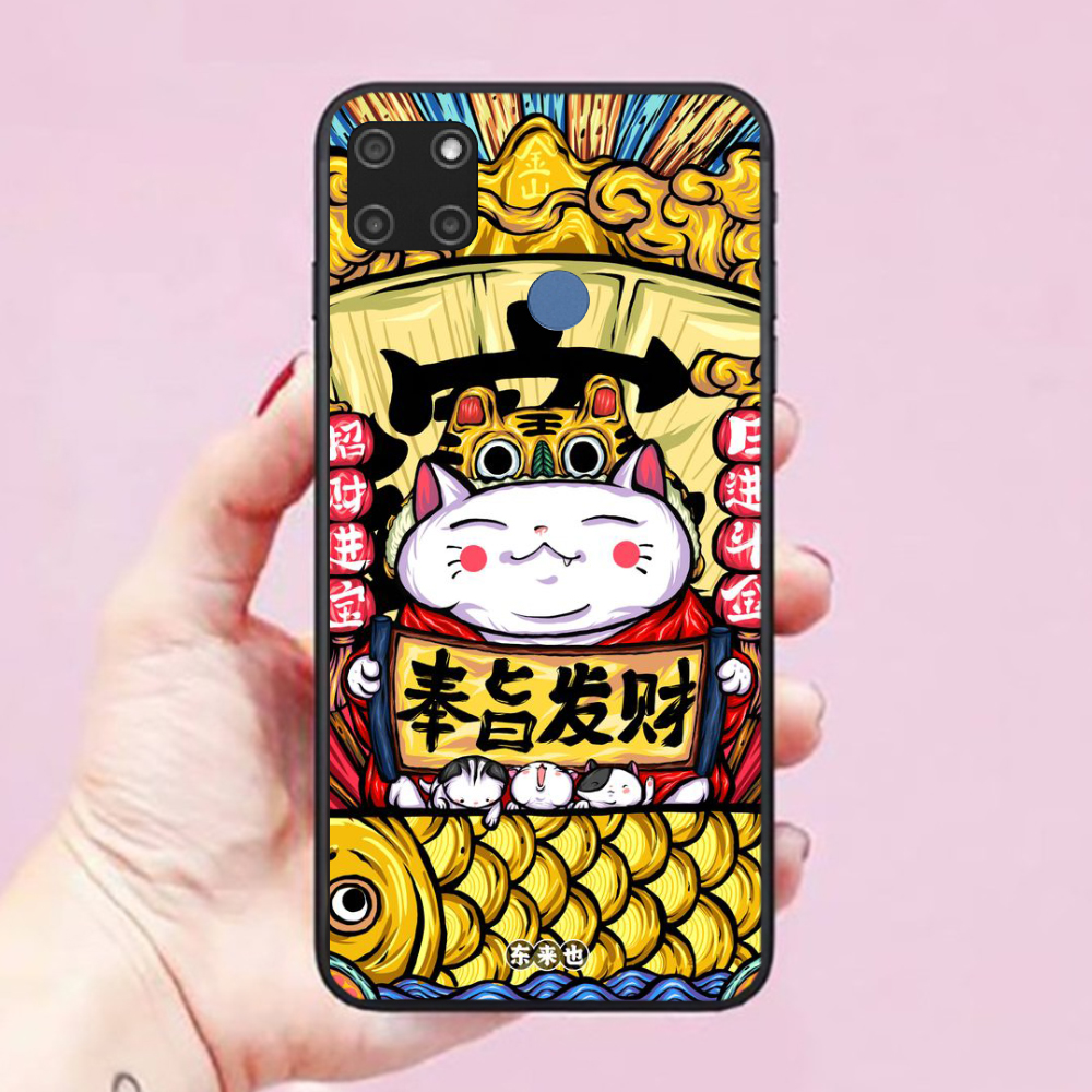 Ốp lưng điện thoại dành cho Realme C12 Hình Mèo Thần Tài Mẫu 08