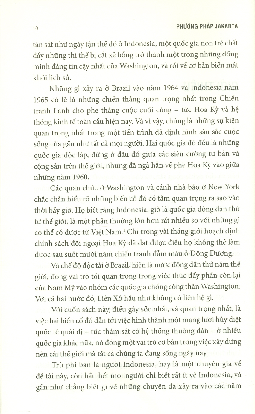 Phương Pháp JAKARTA - Lịch Sử Các Hoạt Động Bí Mật Của CIA Thời Chiến Tranh Lạnh Ở Đông Nam Á Và Mỹ Latin