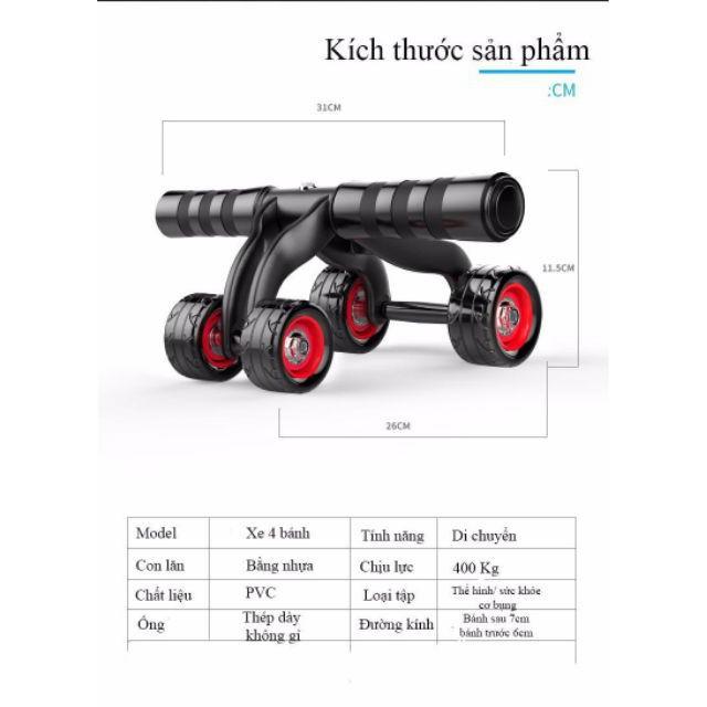 CON LĂN TẬP BỤNG 4 BÁNH – GIẢM MỠ BỤNG ĐÁNG KỂ– CÓ BẢO HÀNH