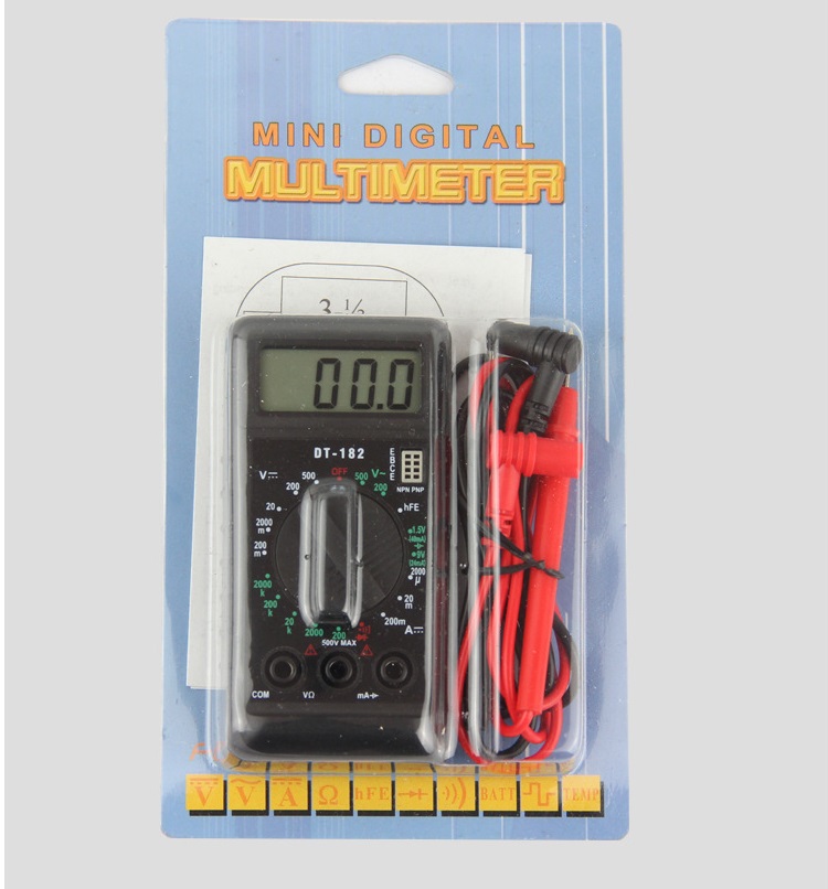 Thiết bị đồng hồ điện tử vạn năng mini nhỏ gọn, dễ sử dụng dt-182