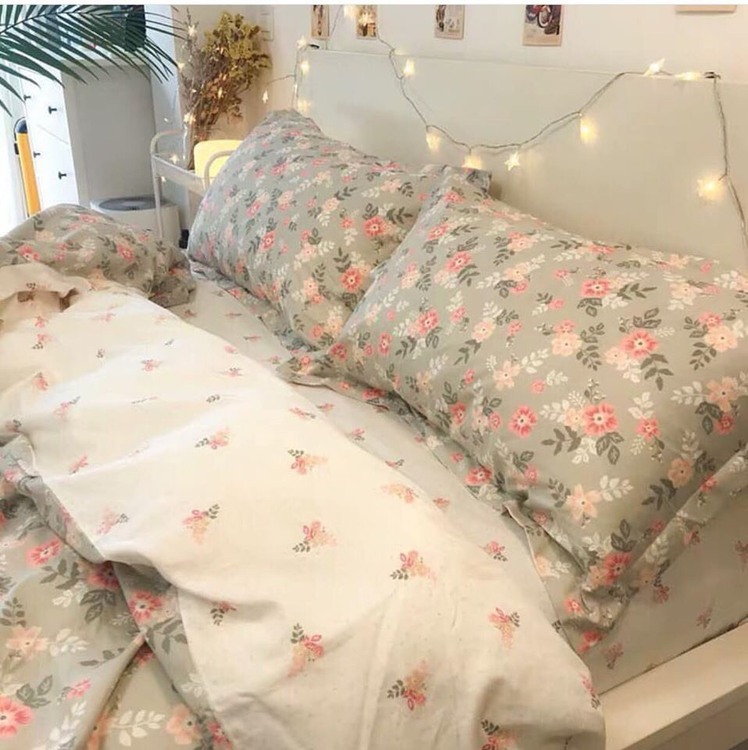 Bộ chăn ga gối cotton LIDACO PL1 - Hoa Vintage - TẶNG VỎ GỐI ÔM