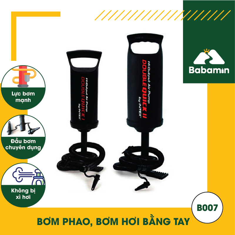 Bơm Phao, Bơm Hơi Bằng Tay Mini - Babamin - Bơm Nệm, Đầu Bơm Chuyên Dụng - B007