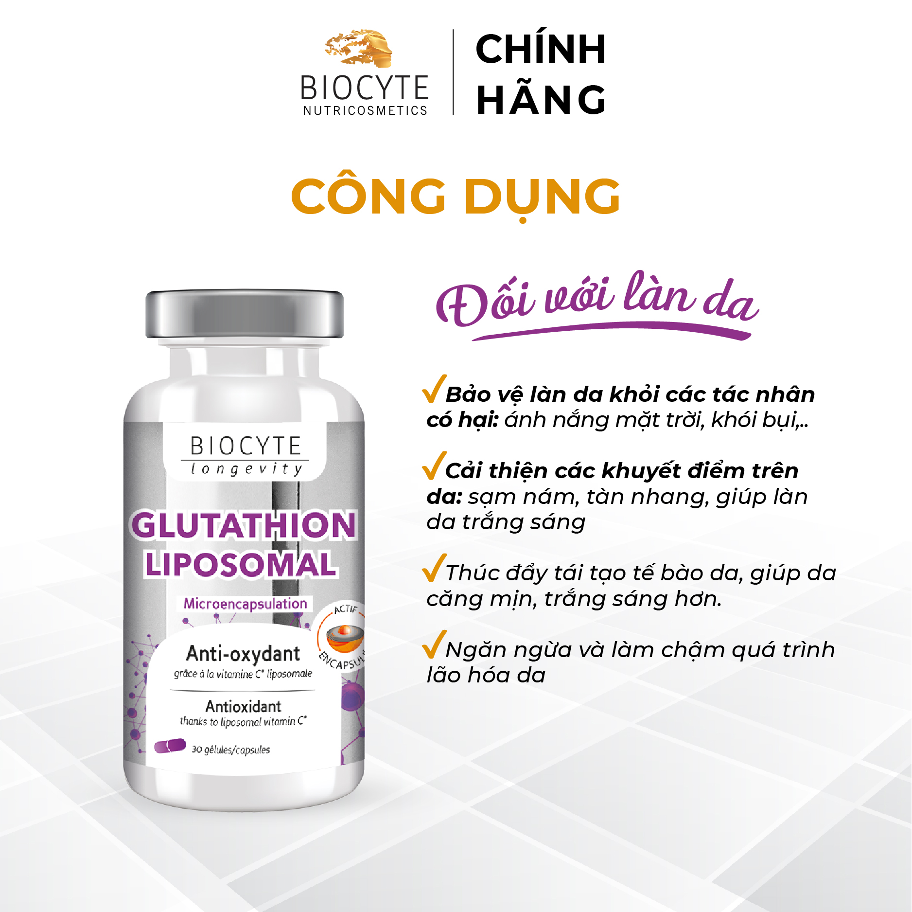 B19 Viên Uống Bổ Sung Glutathion – Glutathion Liposomal