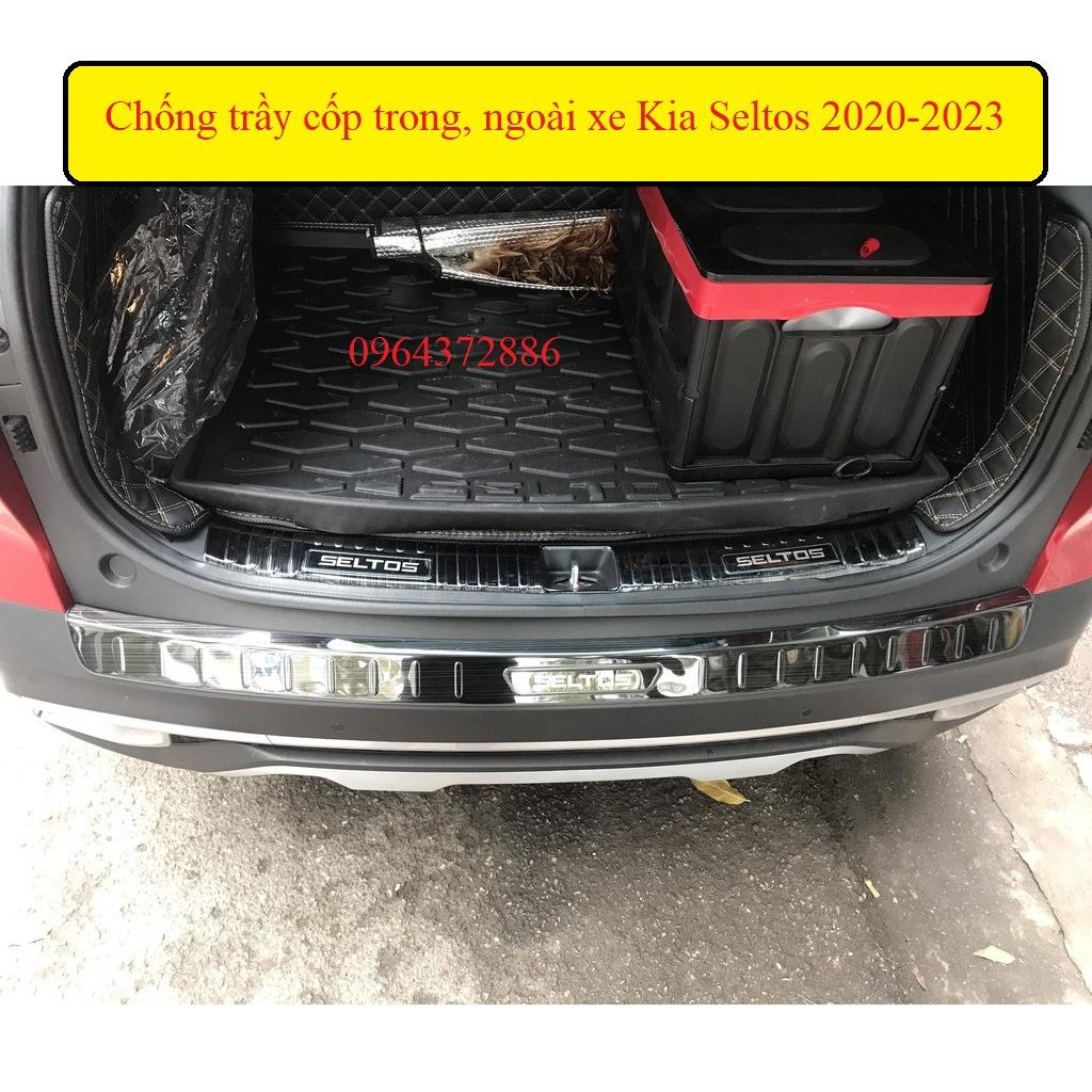 Ốp chống trầy cốp trong, ngoài xe Kia Seltos 2020-2023 titan cao cấp, sáng bóng