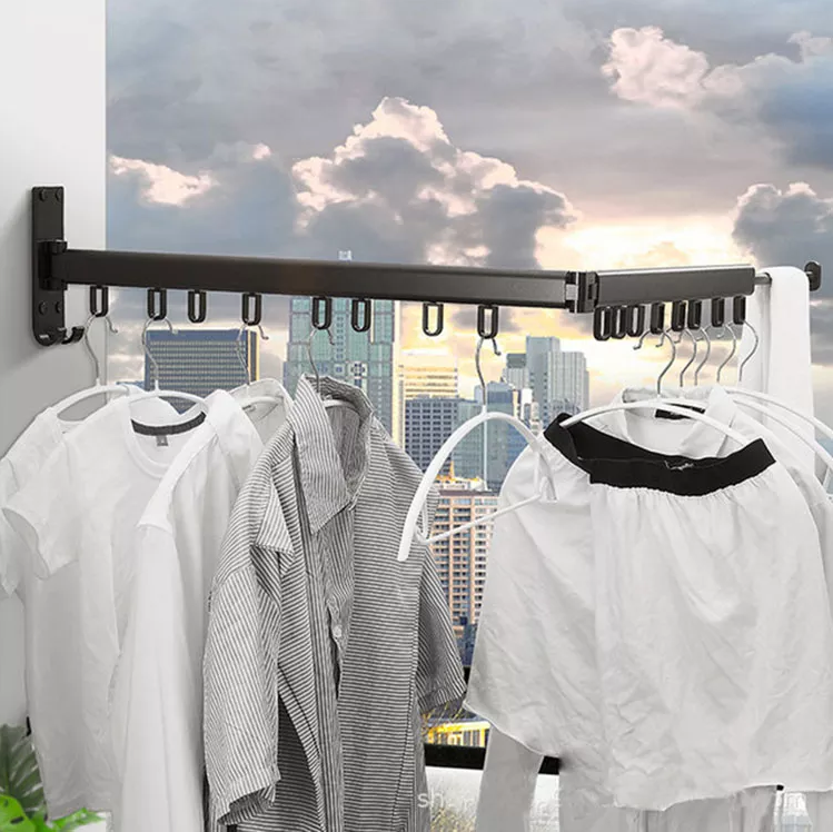 Giá phơi quần áo gập mở xoay 360 độ Retractable Clothes Drying Rack